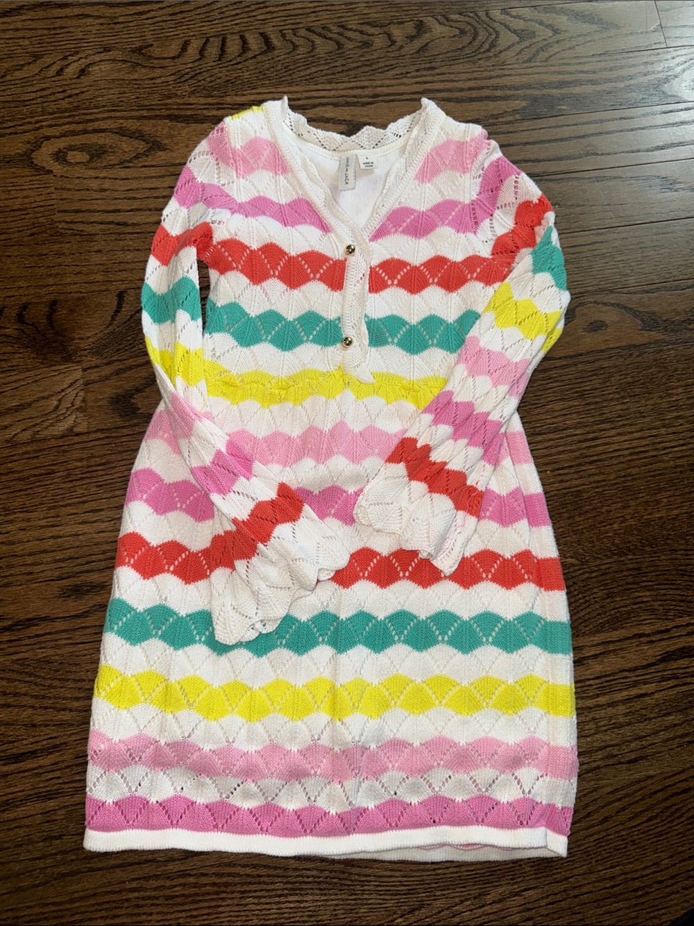 Janie and Jack White Knit Dress with bell sleeve